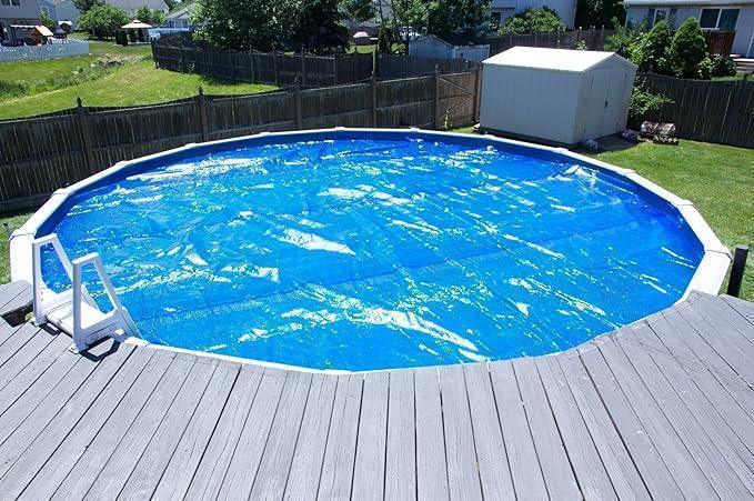 solar tarp Heavy-Duty Space Age Diamond 15 ft. x 30 ft. Oval Solar Pool Cover