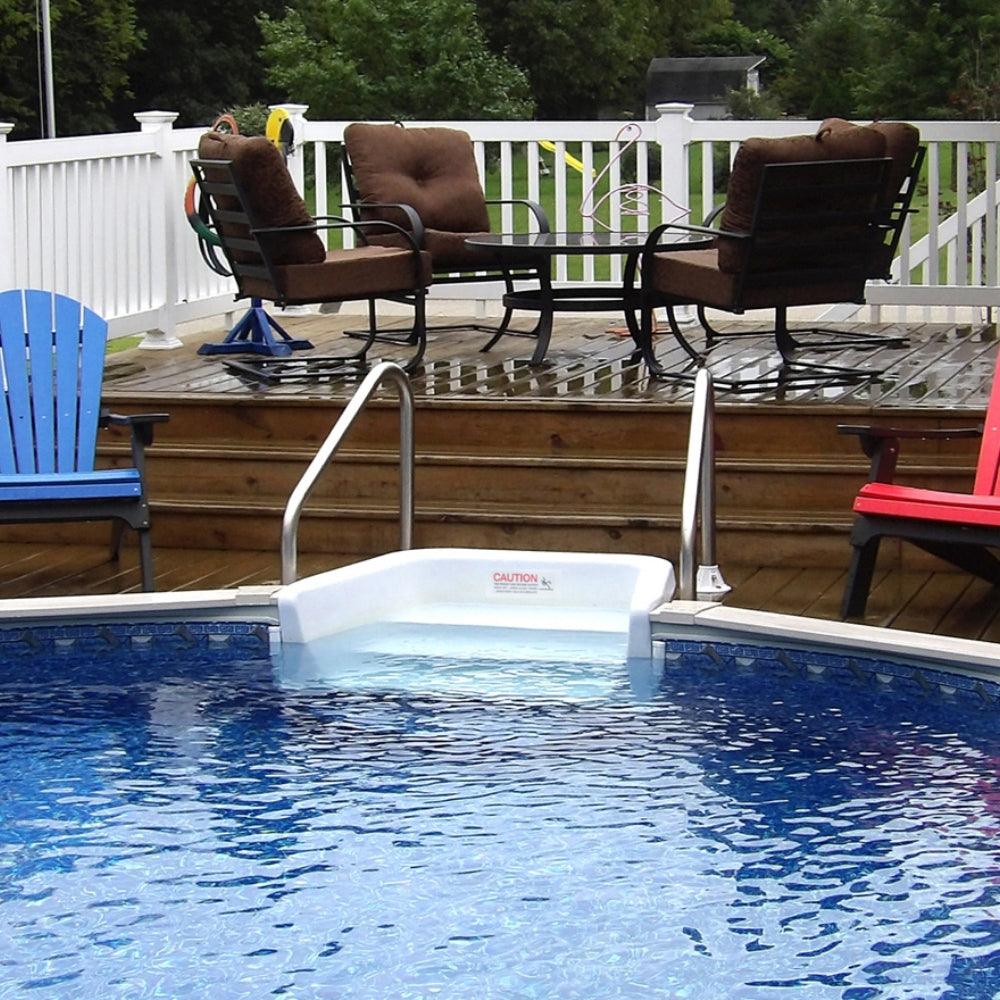 18' x 39' x 54" Oval Whispering Wind III Semi In-Ground Pool with In-Step & Bundle