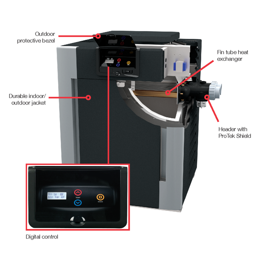 266,000 BTU Raypak Cupro Nickel Gas Pool Heater