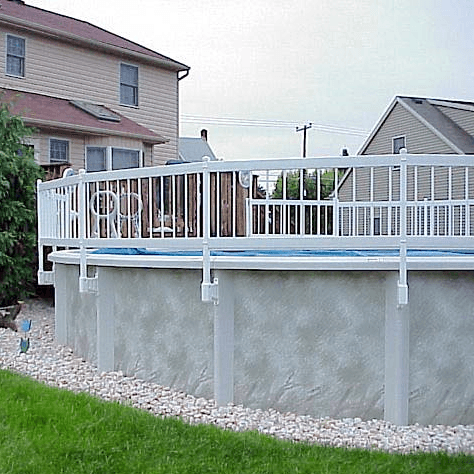 Above ground outlet pool fences