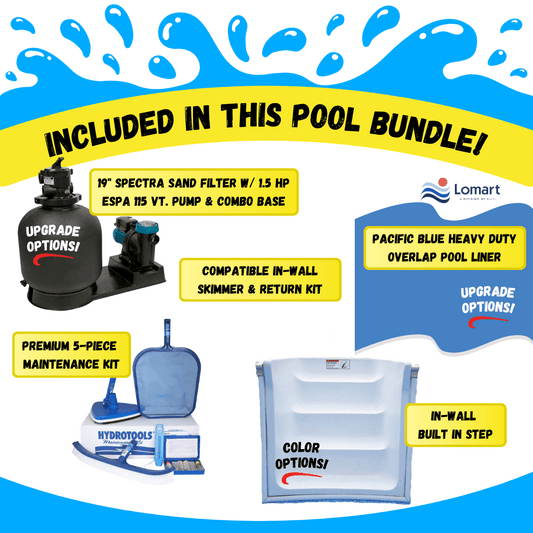 21' x 41' Oval Silver Interlude 8"Premium Resin Frame Saltwater Semi In-Ground Pool with In-Step & Bundle | 52"