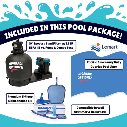 12'Round Silver Interlude 8" Premium Resin Frame Salt Friendly Semi-In-Ground Pool Package 54"