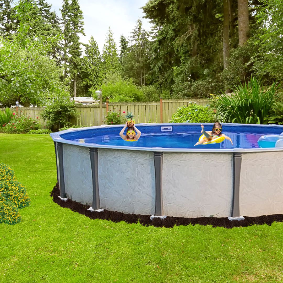 18 Ft Pool – Skyline Resin Frame, 52" Round Design - 18 ft round resin above ground pool Skyline doughboy