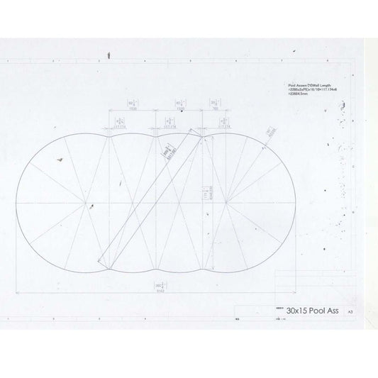 15' x 30' x 52" Steel 7" Frame Semi Inground Oval Pool