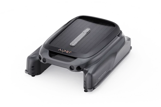 A sleek, black SPD Surfer S 1 Pool Skimmer with a rectangular shape and rounded edges is displayed on a plain white background, featuring the SPD brand name on top.