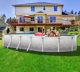 6 inch steel above ground oval swimming pool kit