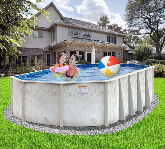 Coastal hybrid oval above ground swimming pool kit