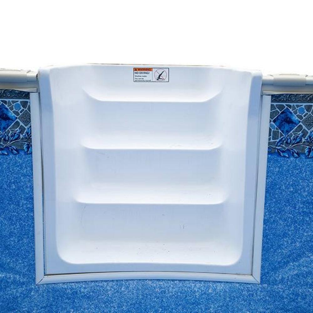 Lomart Whispering Wind semi in-ground swimming pool with built in step - 24' Semi-Inground With Above Ground Swimming Pool Steps