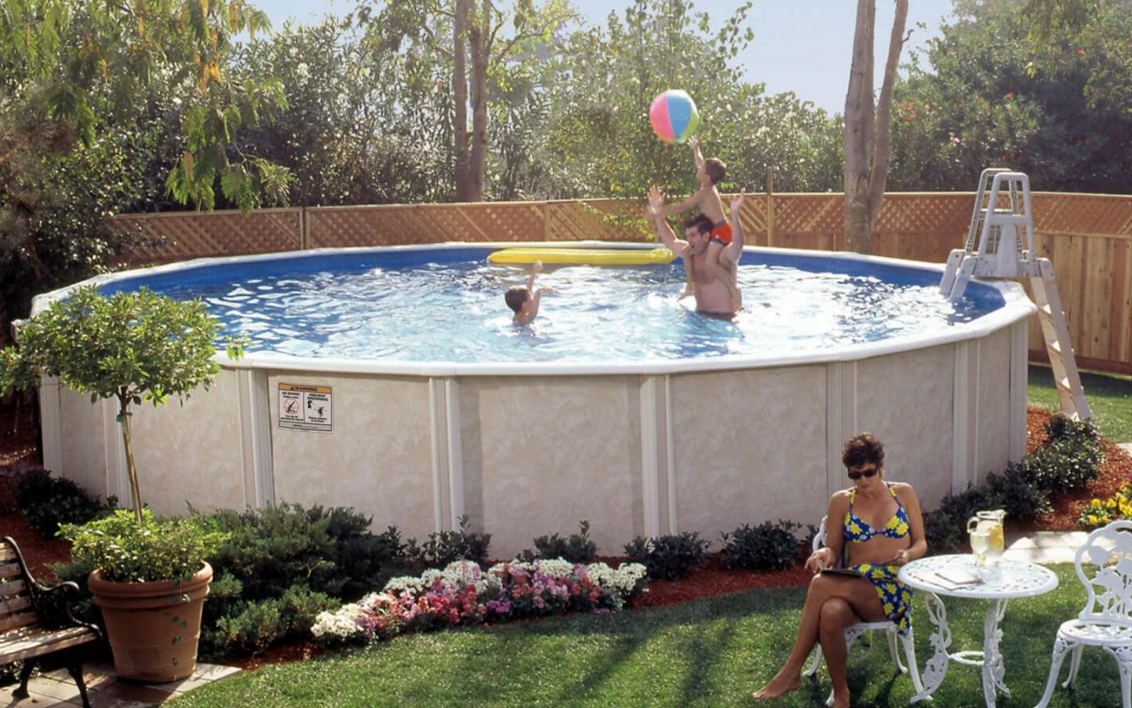 lomart semi in-ground swimming pool - 24' Semi-Inground With Above Ground Swimming Pool Steps