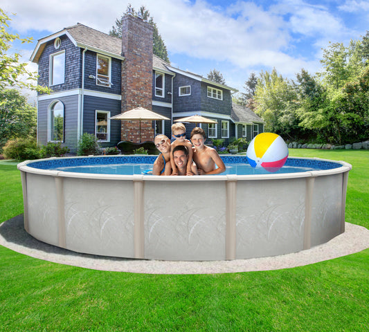 Freedom resin round above ground swimming pool - 24 Ft Round Swimming Pool - 52" Deep Saltwater Ready - Above Ground Pool 24x52 - 24' Round, 52" Deep Design